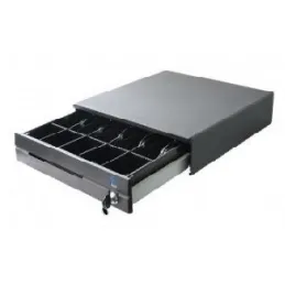 EC-LINE EC-CD-100M-II-GREY Cajon de Dinero Negro Acero 7 billetes 5 monedas Llave