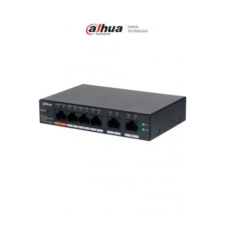 Switch Dahua CS4006-4ET-60 | 6 Puertos PoE+ | 60W | 4K CCTV | Plug & Play