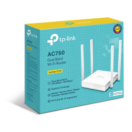 Router TP-LINK Archer C24 AC750 | Doble Banda | Wi-Fi 750 Mbps | Ideal para Teletrabajo y Streaming