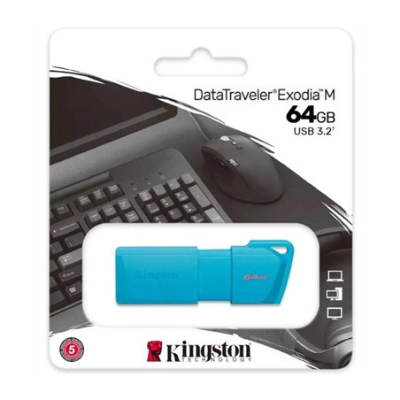 Memoria USB Kingston KC-U2L647LB Turquesa | 64GB | USB 3.2 | Alta Velocidad