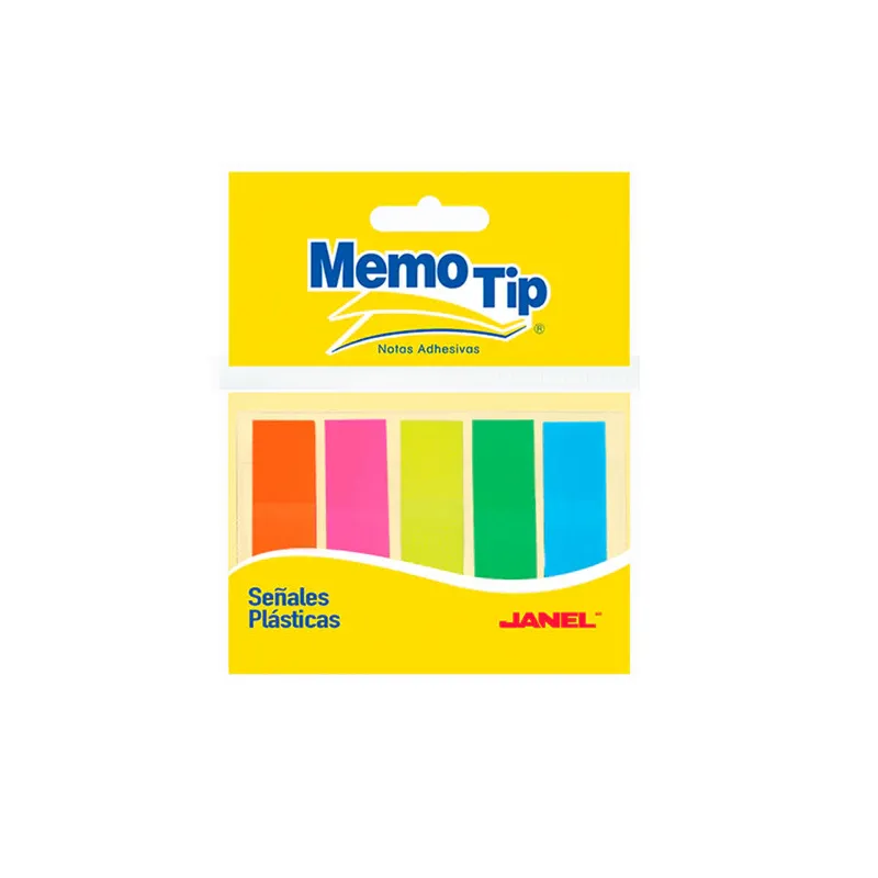 NOTA ADHESIVA MINIBANDERITAS PAPEL NEÓN C/5 TIRAS JANEL