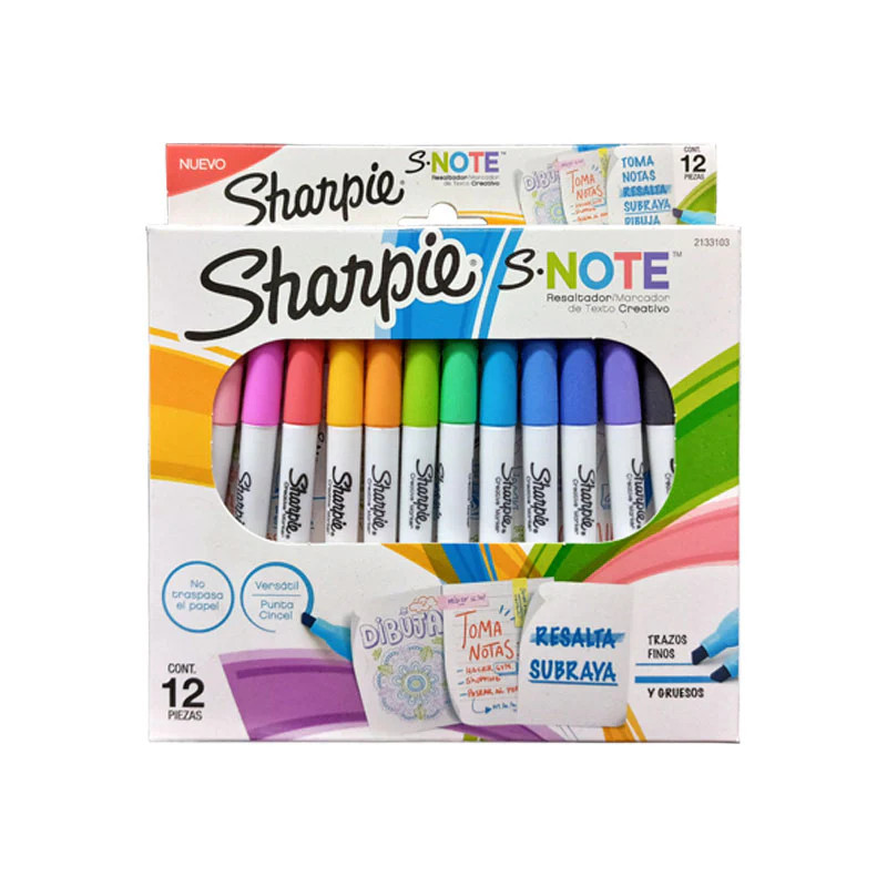 MARCA TEXTOS DELGADO SURTIDO CON 12 SNOTE SHARPIE