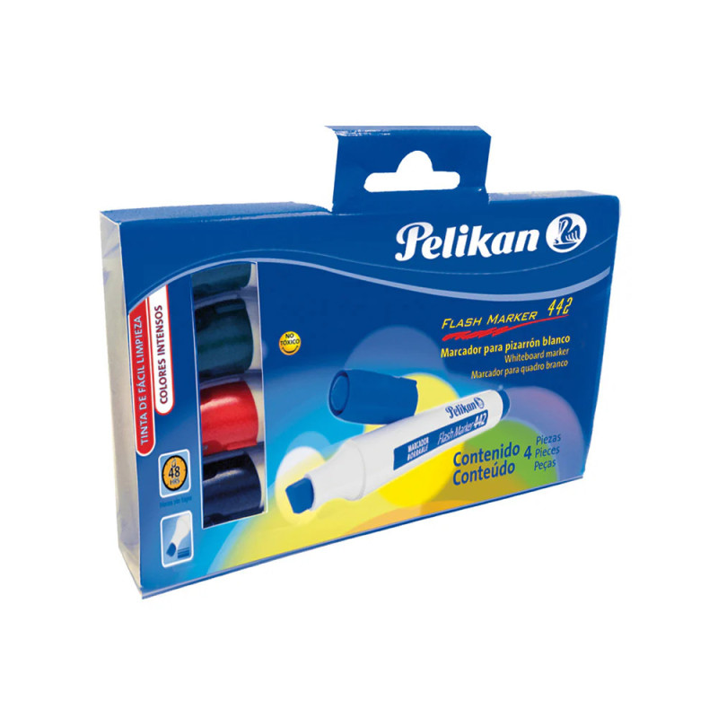 PELIKAN MARCADOR PARA PIZARRÓN BCO CAJA CON 4 FL