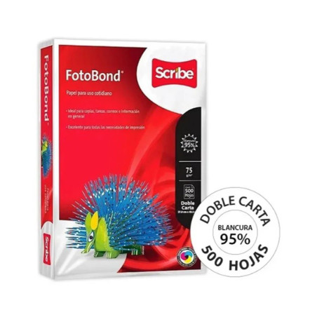 PAPEL BOND DOBLE CARTA BLANCO 500 HOJAS SCRIBE