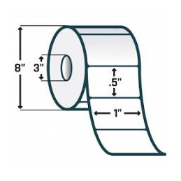 10011987 - Zebra Etiquetas 1" x 0.50" POLYPRO 3000T