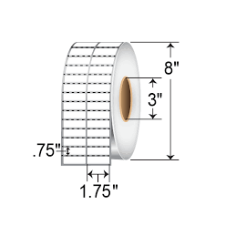 10011988 - Zebra Etiquetas 1.75" x 0.75" POLYPRO 3000T
