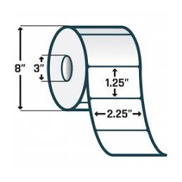 10002635 - Zebra 2.25" x 1.25" Z-SELECT 4000D Rollo de Etiquetas
