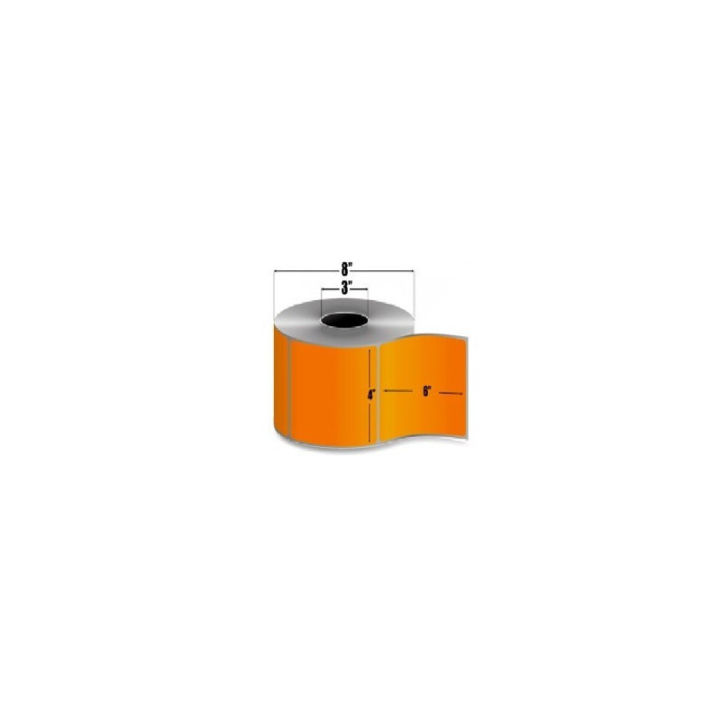 10006208-7 - Zebra 4" x 6" Z-PERFORM 2000T naranja flourescente