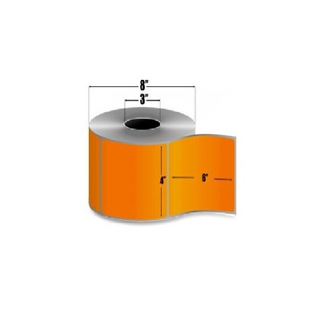 10006208-7 - Zebra 4" x 6" Z-PERFORM 2000T naranja flourescente