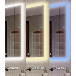 Espejo Luz Led Touch 50x40cm Tocador Baño Vestidor 3 Tonalidades