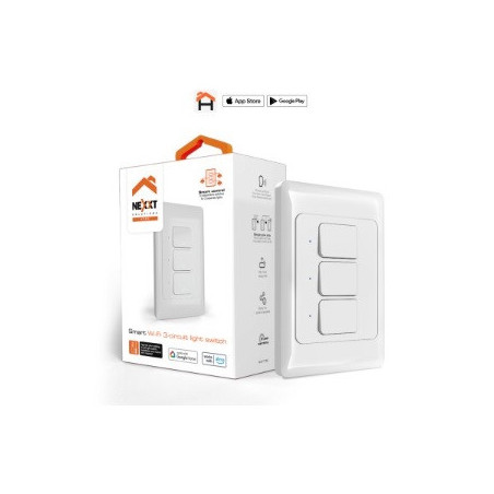 Interruptor de 3 circuitos inteligente con conexión Wi-Fi