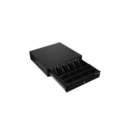 TechZone TZBE5B8M100 Cajón de Dinero Negro 5 billetes 8 monedas.