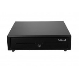 TechZone TZBE5B8M100 Cajón de Dinero Negro 5 billetes 8 monedas.