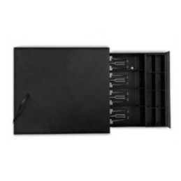 Nextep Ne-514 Cajón de Dinero Negro Acero 8 billetes 4 monedas